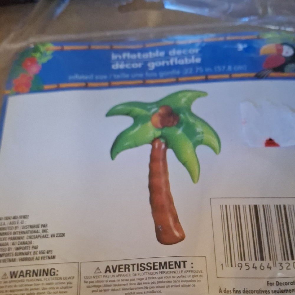 Inflatable Palm Tree Decor - Green & Brown